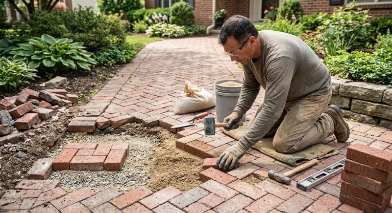 Brick Pathway Repair in Blue Ridge, GA