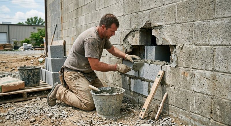 Cinder Block Wall Repair in Mc Caysville, GA