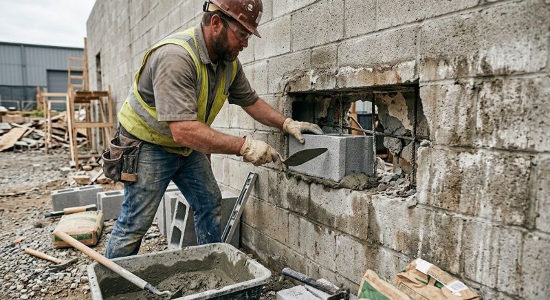 Cinder Block Wall Repair in Murphy, NC