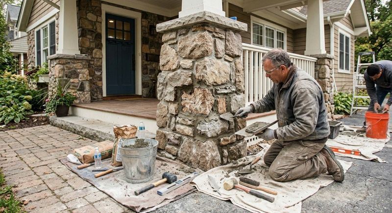 Stone Column Repair in Blue Ridge, GA