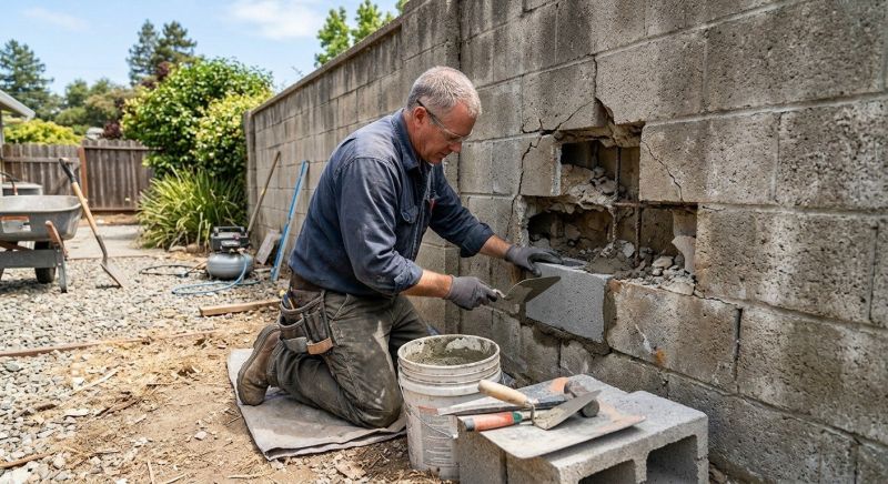 Stone Wall Repair in Morganton, GA